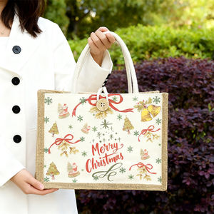 Bolsa de Yute Artesanal con Temática Navideña para Regalos con Mensaje Único - Product Image 3