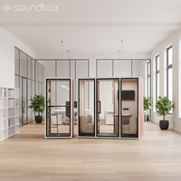 Cabine de bureau insonorisée Soundbox pour intérieur, cabine de réunion privée, boîte insonorisée moderne en aluminium modulaire pour la vente