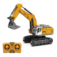 Mini-excavatrice télécommandée en alliage 1:64 DWI 2,4 GHz, contrôle par application, jouet de camion de chantier RC avec lumières et sons pour enfants