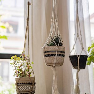 Panier de <span class=keywords><strong>jardinière</strong></span> <span class=keywords><strong>en</strong></span> Offre Spéciale ensemble suspendu support de Pot de fleur d'intérieur tenture murale cintres de plantes <span class=keywords><strong>en</strong></span> <span class=keywords><strong>macramé</strong></span> - Product Image 3