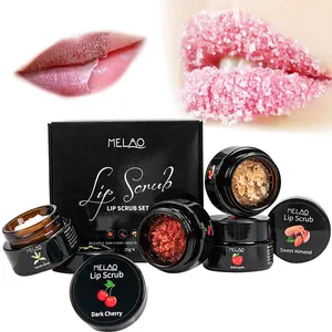 OEM Label Grosir Vendor Kulit Organik Kecantikan untuk Kebangkitan Bibir Nyata Pengelupasan dan Pencerah Gosok Bibir Gula Vegan