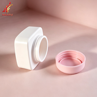 Pot en plastique carré givré vide de 20g avec couvercle, personnalisable OEM/OED, pour vernis gel, beurre corporel, emballages de soins de la peau