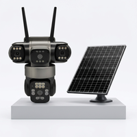 Caméra solaire Okam Pro 4 objectifs 2.4G 5G double Wifi, caméra extérieure à panneau solaire, caméra de sécurité domestique ZOOM, enregistrement 24H, caméra AOV