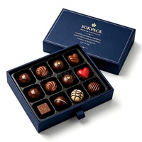 Boîte d'emballage en carton rigide de luxe avec logo personnalisé pour chocolats, 8 pièces, tiroir à bonbons, boîte cadeau premium pour aliments pour bébés et bonbons