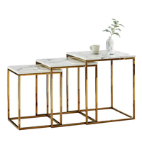 Haute qualité vente métal Table basse dessus en marbre couleur or fer aluminium Table centrale pour la maison jardin décor chambre meubles