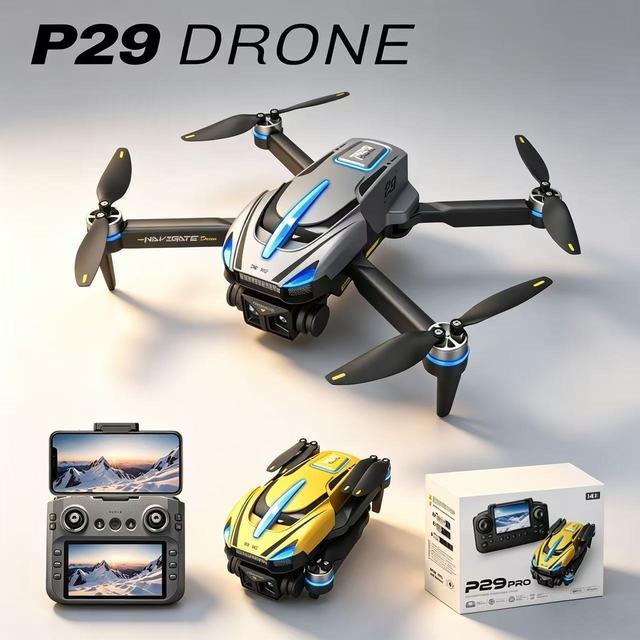 P29 Pro Brushless Mini Quadcopter 4K Dual Camera 3D Tumbling Optical Flow Drone 150m Control Range for Kid Beginner Outdoor Play