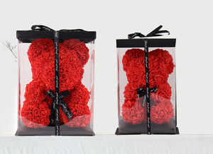 Orsacchiotto di Rose Artificiali Fatto a Mano per San Valentino, Festa della Mamma, Anniversario Romantico, Regalo di Nozze, Decorazione - Product Image 6
