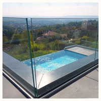 Balustrade en verre en U pour balcon, verre trempé, profilé en aluminium, structure robuste, protection de sécurité, entretien facile