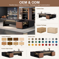 Moderno Conjunto de Escritorio Ejecutivo en Forma de L, Escritorio Grande para Director Ejecutivo, Muebles de Oficina para Proyectos