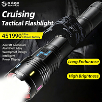 Lampe torche tactique ultra-lumineuse 30W pour l'extérieur, rechargeable, batterie ultra-lithium, zoom optique, faisceau longue portée
