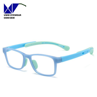 Lunettes optiques rectangulaires personnalisées OEM TPEE&TR90, anti-lumière bleue, pour enfants et adolescents, taille 54-14-135, expédition mondiale