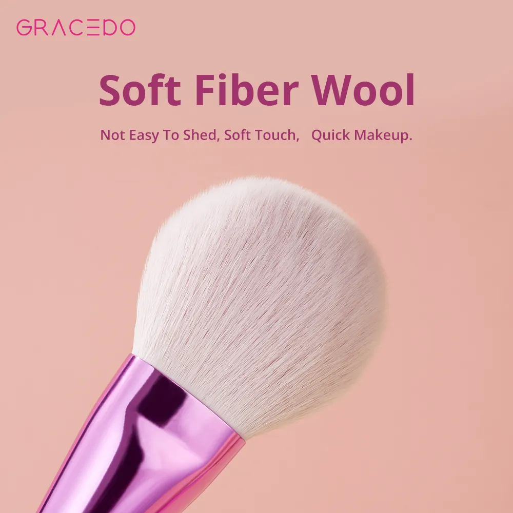GRACEDO GR080 RTS 6 Stück Make-up-Pinsel-Set niedrige MOQ rosa konisch kunststoffgriff hochwertiges Make-up-Pinsel-Set