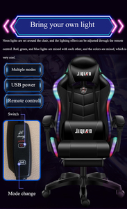 Silla moderna de ordenador de carreras para jugadores, logotipo de oficina personalizado, LED, muestra gratis, rosa, cuero PU, uso doméstico, piezas de ruedas, incluye masaje - Product Image 5