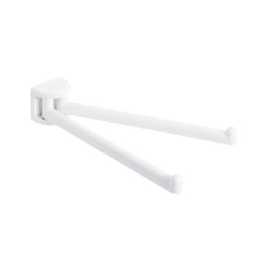 Porte-serviettes mural série Linea, blanc, largeur 15,5 cm, hauteur 52 cm, longueur 9 cm, pour salle de bain - Product Image 1