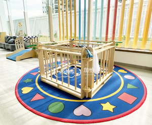JOOYES Muebles <span class=keywords><strong>de</strong></span> Madera para Guardería, Valla <span class=keywords><strong>de</strong></span> Juego para Niños con Diseño <span class=keywords><strong>de</strong></span> <span class=keywords><strong>Laberinto</strong></span>, Corralito Redondo para Preescolar - Product Image 5
