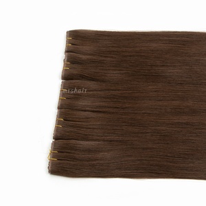 Wholesale Human Hair <strong>Weft</strong> Extensions Human Hair <strong>Invisible</strong> Genius <strong>Weft</strong> Hole Double <strong>Weft</strong> #2 Darkest Brown 16Inches 50g Mrshair - Product Image 5