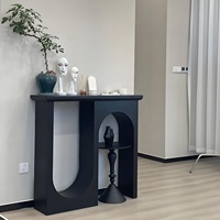 Console mobile en MDF de style français pour entrée, salon, couloir, avec étagère murale à double arche, design artistique et fonction de séparation