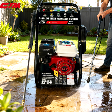 GTM New Gasoline Heavy Duty High Pressure Washer 7HP Crankshaft Pump Portable Cold Water Car Wash Cleaner