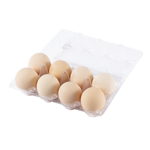 Wholesale Transparent Disposable Egg Holder 8 Holes Clamshell Egg Box PET Egg Tray