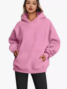 Grosir OEM kualitas tinggi Vintage warna Solid kasual lengan panjang kualitas baik wanita Pullover sweater Hoodie - Product Image 5