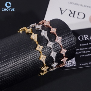 Elegante Pulsera de Joyería Fina con Diamantes de Moissanita VVS, Plata Sólida 925, Joyería Hip Hop, Pulsera de Cadena con Eslabones de Diamantes - Product Image 1