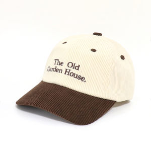 Casquettes de baseball en velours côtelé à visière incurvée à 6 panneaux non structurées décontractées à deux tons pour filles avec logo brodé personnalisé de conception de mode - Product Image 1