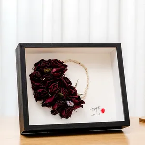 White Deep Wood Eco-friendly Classic <strong>Shadowbox</strong> Tabletop Picture <strong>Frame</strong> for Display Dried Flowers Plant Specimen Memory Photos - Product Image 2