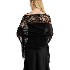 Chal de encaje hueco multifunción de poliéster tradicional para mujer, con estampado floral de primavera, ideal para regalo o uso diario, para comercio exterior. - Product Image 3