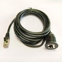 Cables de Comunicación de Red Ethernet Cat5 CAT5E RJ45 Macho a Hembra para Montaje Empotrado en el Tablero del Automóvil