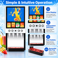 Distributeur automatique de boissons réfrigérées rapides pour restaurants de restauration rapide, bars, clubs, commerces de détail, 4 boissons, cola, fanta, jus, boissons gazeuses