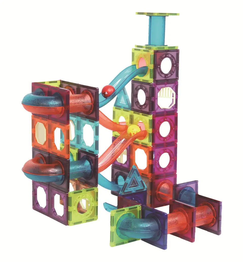 Novas Crianças DIY Educacional Telhas Magnéticas Race Track Toy Aprendizagem Precoce 3D Montagem Criativa Building Block Brinquedos para Crianças