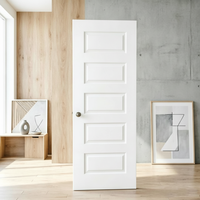 Portes intérieures modernes à ouverture latérale en MDF, à âme alvéolaire, pré-encadrées, à 6 panneaux, apprêtées blanches, pour appartement et chambre à coucher