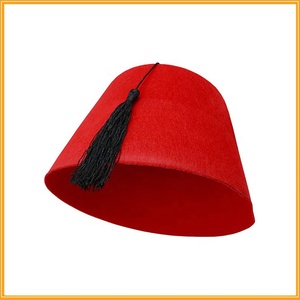 Arabo rosso <span class=keywords><strong>Fez</strong></span> cappello <span class=keywords><strong>turco</strong></span> accessorio Costume marocchino con nappa nera - Product Image 4