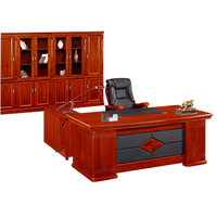 Bureau de direction en L extensible en bois moderne haut de gamme pour directeur général