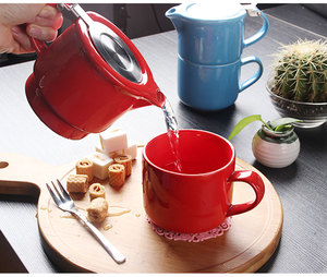 OEM Ceramic <strong>teapot</strong> for <strong>one</strong> with filter for tea brewing <strong>Teapot</strong> for <strong>one</strong> Set with <strong>Cup</strong> and Infuser - Product Image 4