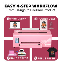 Mesin Transfer Erasmart A3 DTF Printer 1390 Layar Sentuh 35cm Roll dan Lembar Film PET Hisap Sirkulasi Tinta Putih untuk Kaos