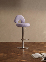 Tabouret de bar réglable en acier inoxydable de style minimaliste italien, chaise d'îlot domestique, tabouret haut pivotant à retour automatique, style design