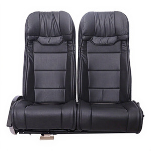Asientos Dobles Traseros Universales para Autobús, Estilo Cuero Negro con Reposabrazos para Camioneta RV - Product Image 1