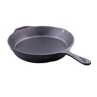 10 pouces pré-assaisonnés en fonte cuisine ustensiles de cuisine Double poignée poêle ronde poêle à frire gril à gaz Design coréen nouveau