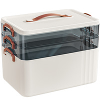 Boîte de rangement de médicaments multicouches de grande capacité de conception moderne pour l'organisation médicale en plastique PET à usage pharmaceutique à domicile