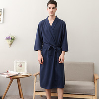 Peignoir fin en tissu gaufré pour femme, collection Printemps-Été, style coréen, absorbant, pour couple
