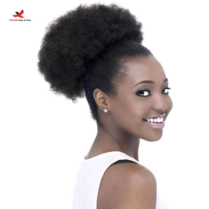 Pelucas de Alta Calidad con Descuento, Estilo Afro con Rizos Pequeños, Voluminosos y con Efecto Explosión, Moño con Cordón, Pelucas de Seda Resistentes al Calor - Product Image 2