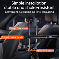Support de bureau pour ordinateur portable pliable pour volant de voiture et dossier de siège, hauteur et angle réglables, table à manger portable pour voiture, capacité de charge de 10 kg