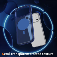 Coque magnétique semi-transparente givrée pour iPhone 18 17 16 Pro Max, compatible avec la charge sans fil, antidérapante, résistante aux chutes et anti-traces de doigts
