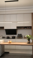 Luminaire LED linéaire rectangulaire moderne, 3 fils, joint sans soudure, boîtier en aluminium, culot E26, système de guidage connectable