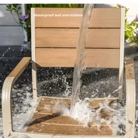 Ensemble table et chaises en aluminium et plastique de style moderne et luxueux, avec coussins imperméables, meubles d'extérieur durables pour petits espaces