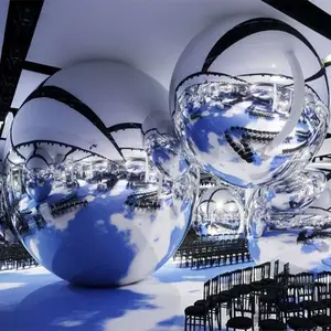 Stage Show Reflective Giant Inflatable Silver Mirror Ball Decorative Outdoor Shine Inflatable Mirror Balloon For Event