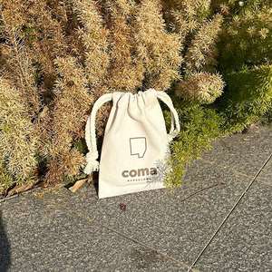 Customize Logo Printed Natural Cotton Gift <b>Packaging</b> <b>Bag</b> Small Cotton Dust Pouch With Double Strings - Product Image 1