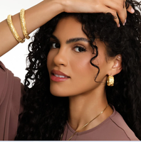 Inspire Jewelry - Pendientes de Acero Inoxidable con Diseño de Flor de Bengala, Pendientes Retro con Flores en Relieve, Estilo Árabe para Mujer