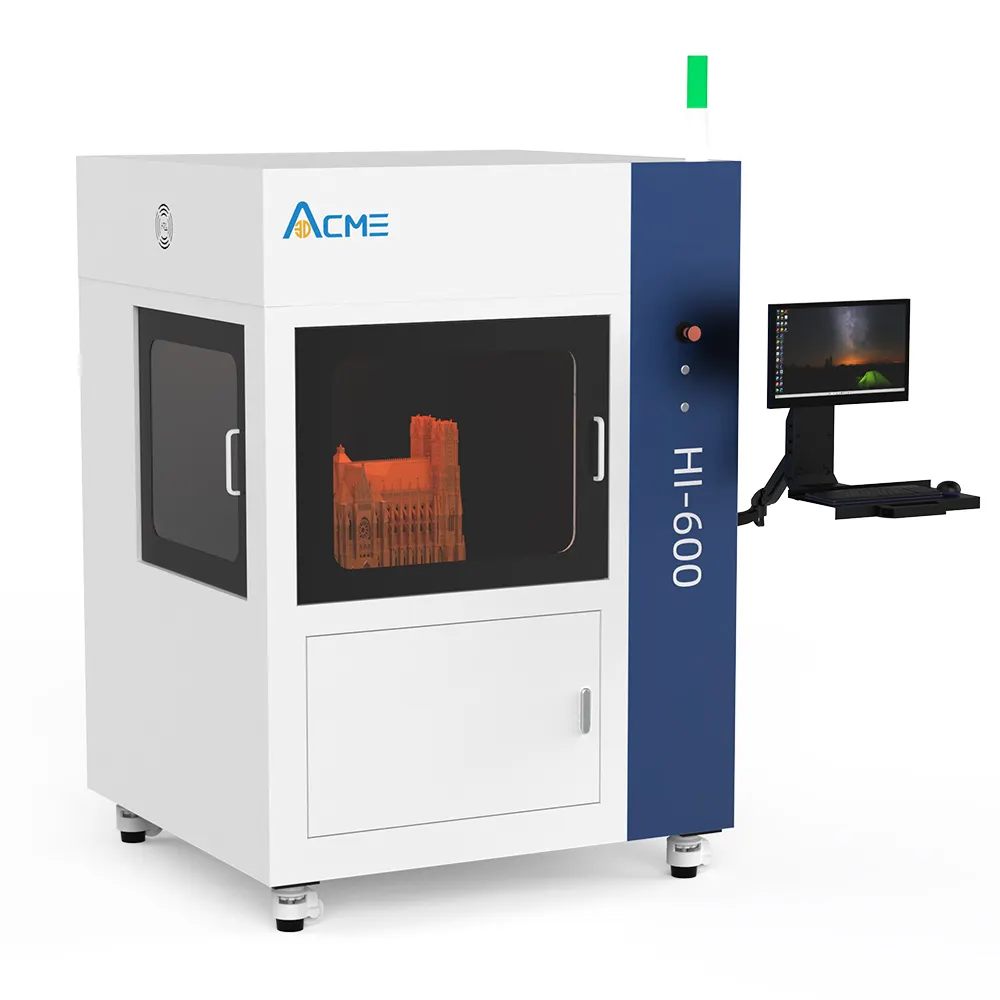 3d Acme Hi-600 Extra Grote Industriële Professionele 3d Machine Printer UV Printer Hars Sls Tpu Grootste 3D-printer